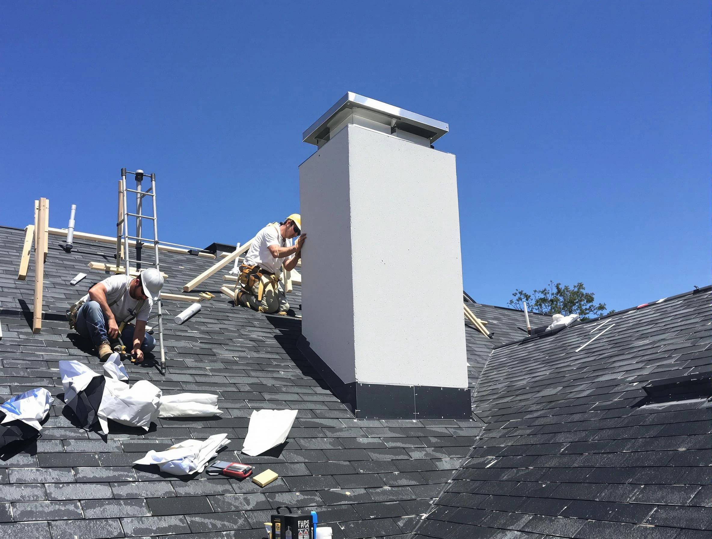 Centerville Chimney Sweep crew installing a new chimney in Centerville, UT