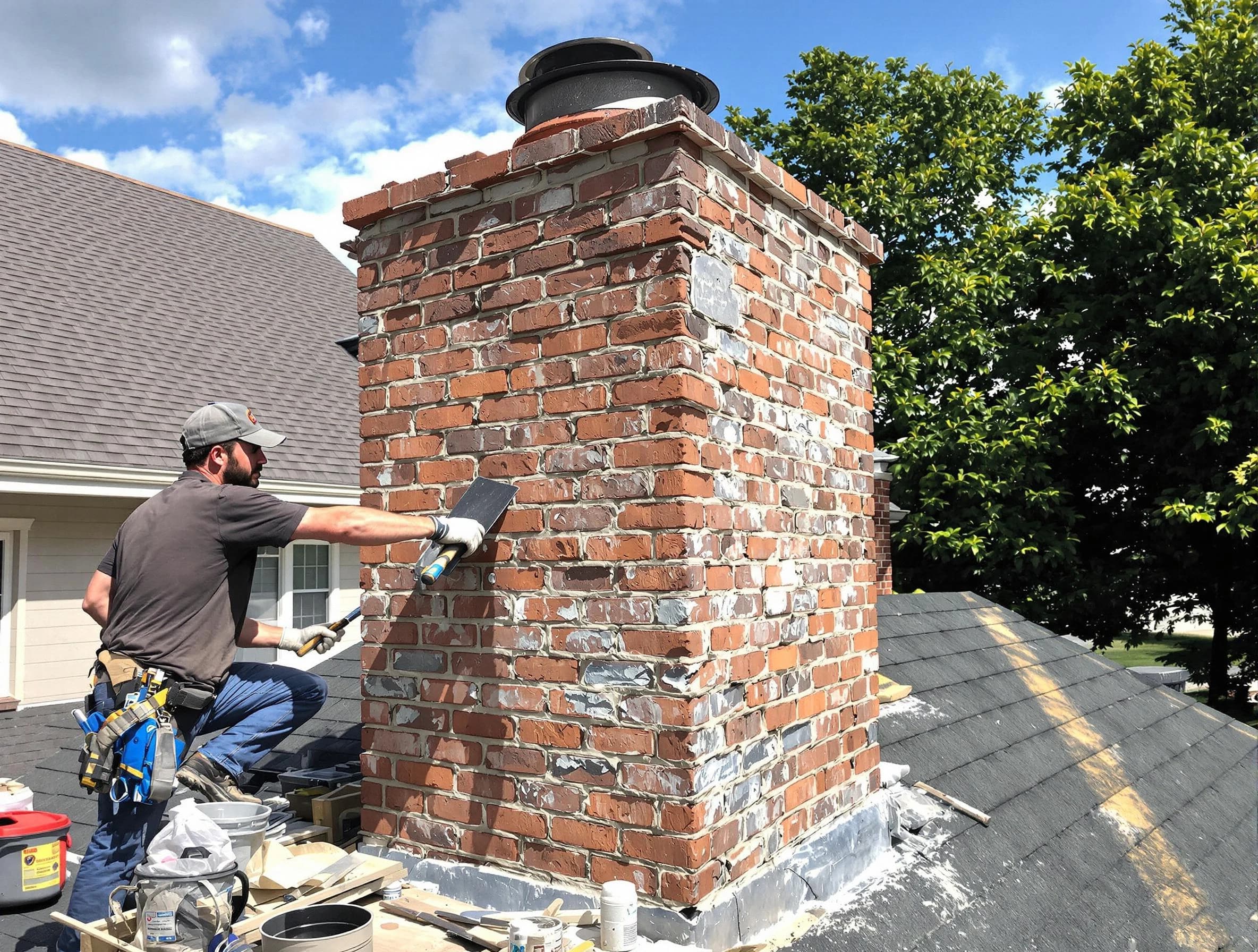 Completed chimney rebuild by Centerville Chimney Sweep in Centerville, UT