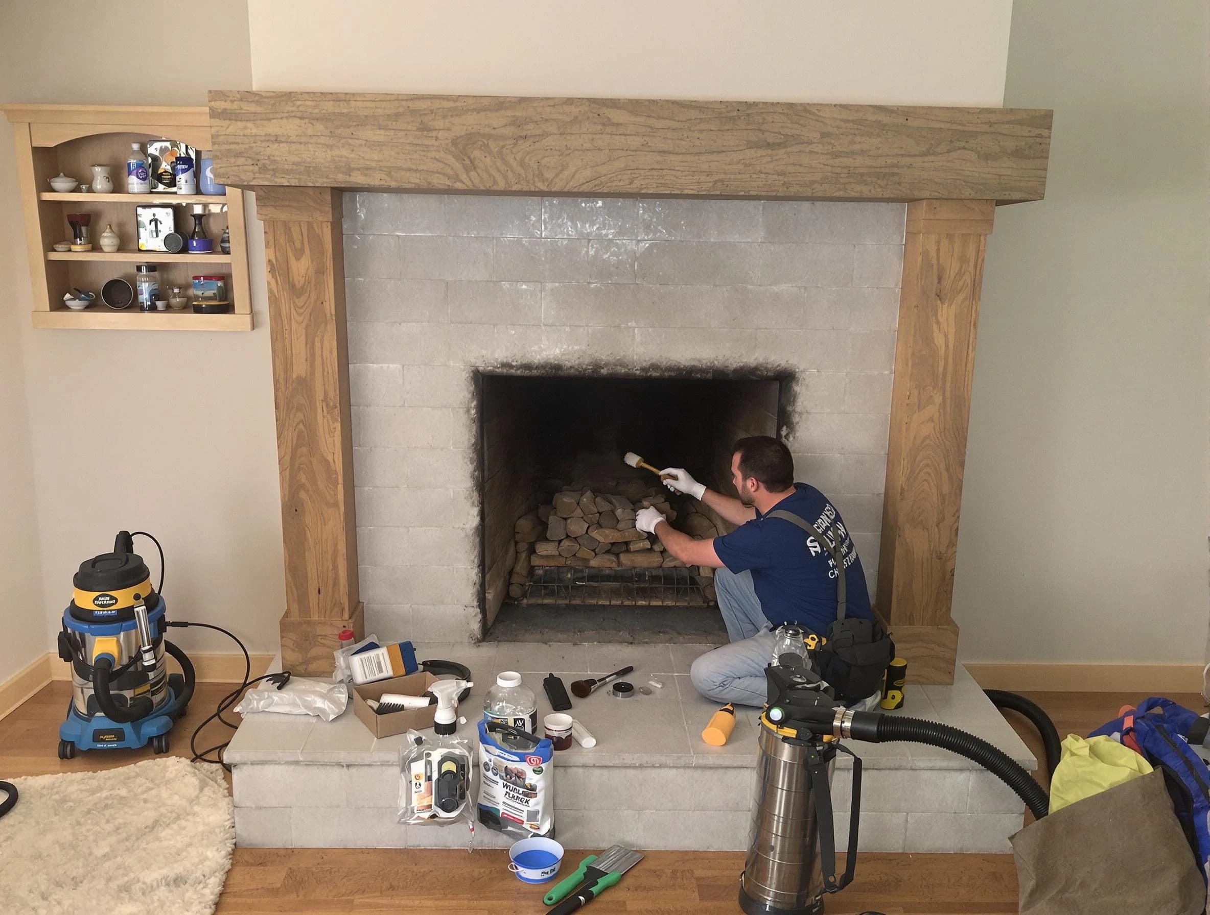 Detailed creosote removal process by Centerville Chimney Sweep in Centerville, UT