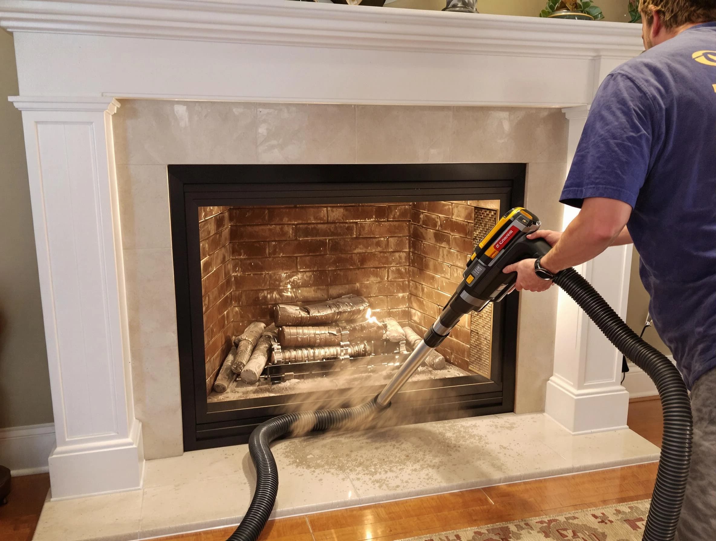 Fireplace cleaning performed by Centerville Chimney Sweep in Centerville, UT