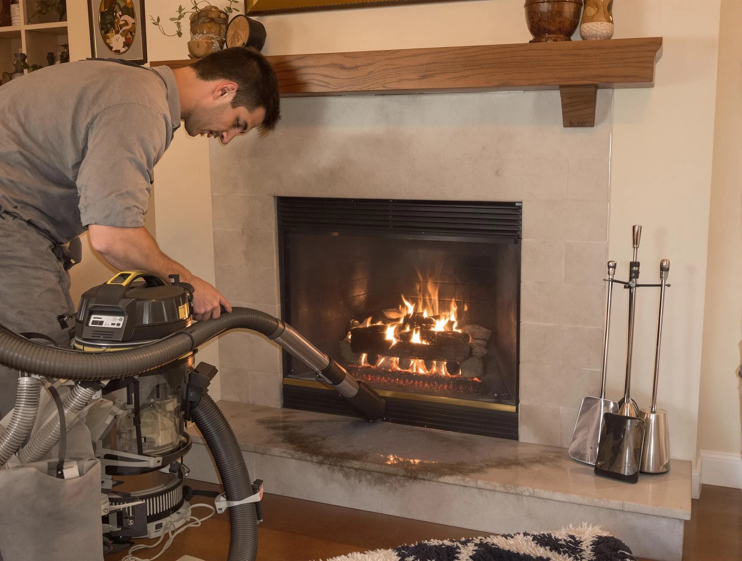 Routine fireplace upkeep by Centerville Chimney Sweep in Centerville, UT