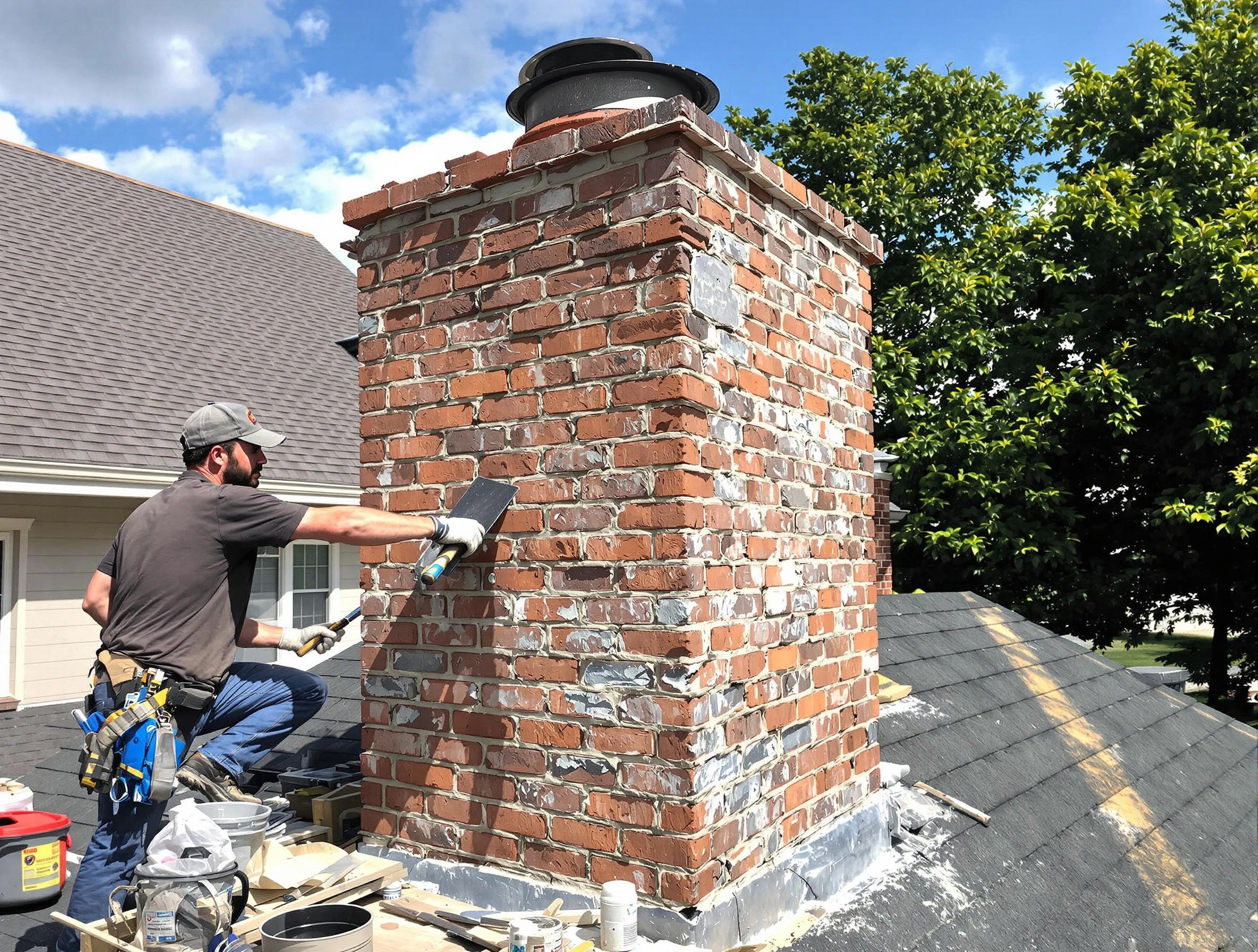 Completed chimney rebuild by Centerville Chimney Sweep in Centerville, UT