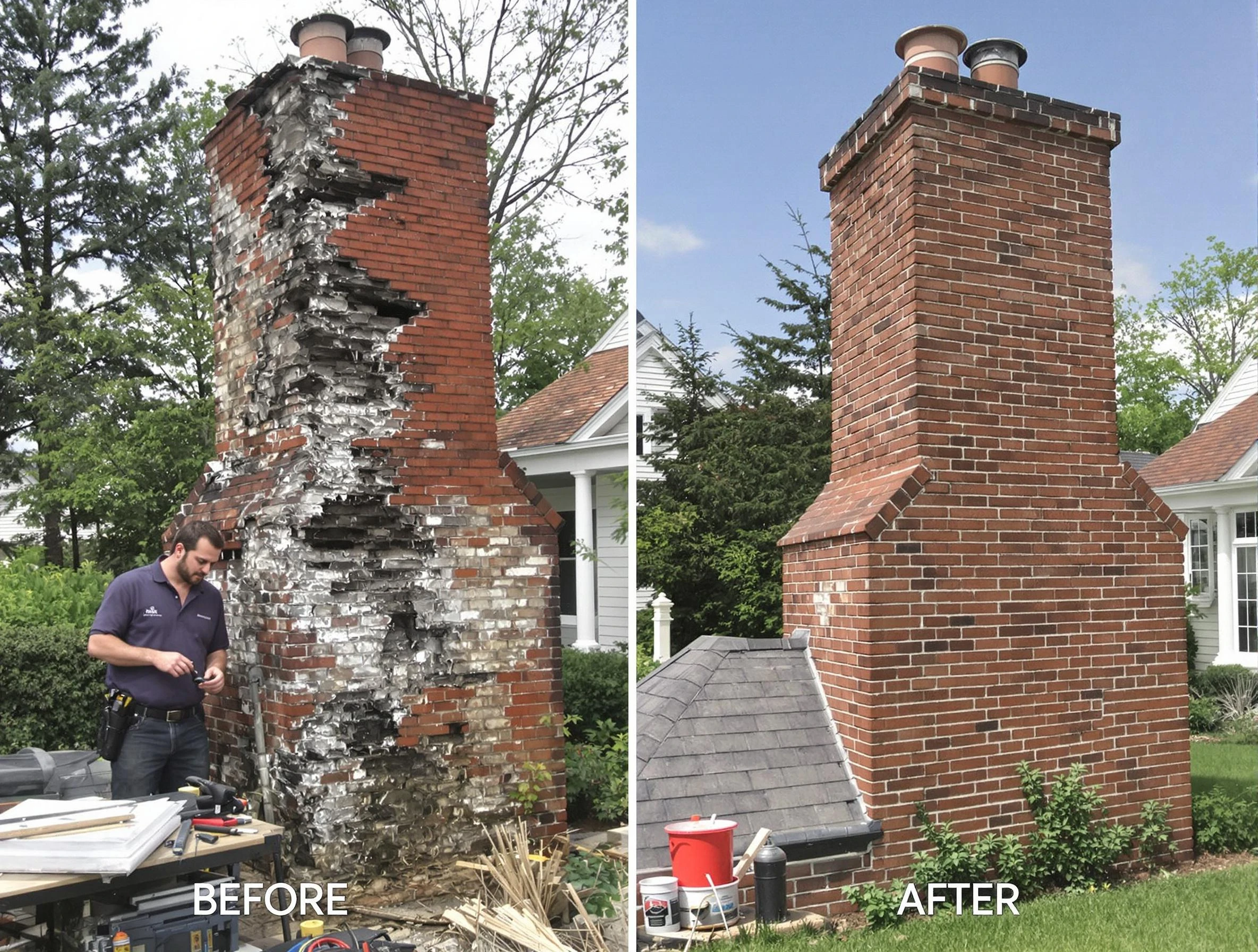 Centerville Chimney Sweep performing a full chimney restoration in Centerville, UT